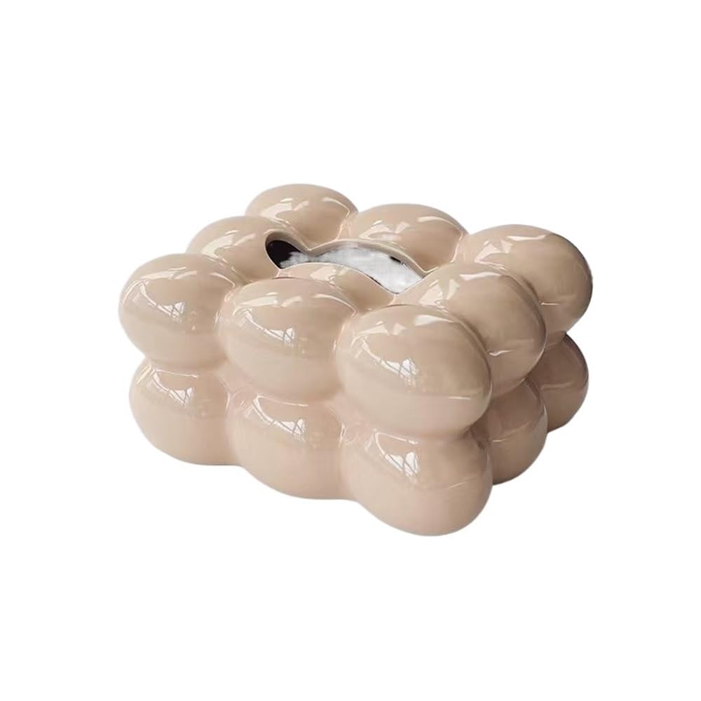 ROHCGHC Tissue boxes, Silver Ball Ceramic Living Room Coffee Table Desktop Decoration Box Tissue Holder
