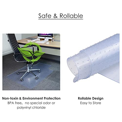 Yescom Office Desk Chair Mat For Carpets Low Pile Pvc Floor Protector Studded Back 2.5Mm With Lip Eco-Friendly 48" X 36" #TOP4