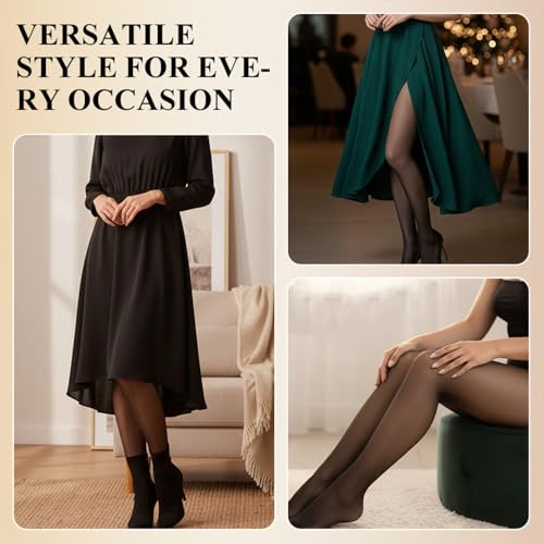 Strumpfhose Damen 2026 Neu Thermostrumpfhosen Gefüttert Fleece Thermoleggings Damen Winter Warm Leggings High Waist Dicke Pantyhose (DE/NL/SE/PL, Alphanumerisch, L, XL, Regular, Regular, Braun)