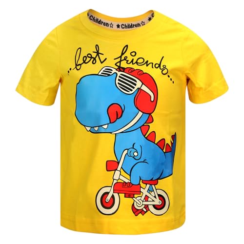 Image of DEEKEY Toddler Boys Shirts Short-Sleeve Little Kids t Shirts Boys' Tops, Tees & Shirts Graphic TEE Age for 2-7 Years 4-Pack