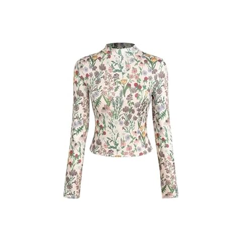 CIDER Floral Knitted Long Sleeve Top: Multicolor, L Cover