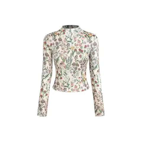 CIDER Floral Knitted Long Sleeve Top: Multicolor, L Cover