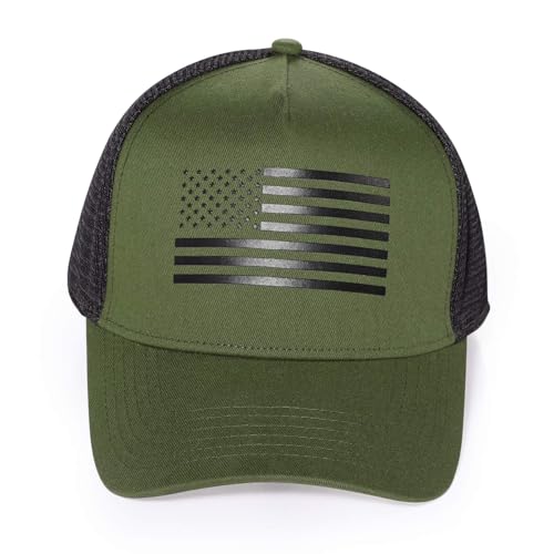 Image of Oversize XXL American Flag Trucker Hat Sport Snapback Hat, Large Size Breathable Mesh Baseball Cap for Men Big Head