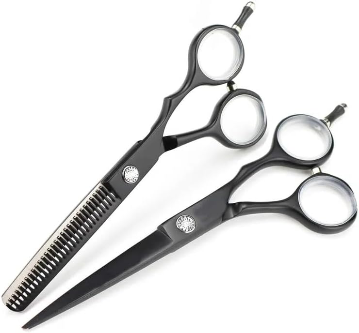 Hair Cutting Scissors 5. Inch Professional 440c Haircut Thinning Barber Haircutting Shears Hairdresser Set