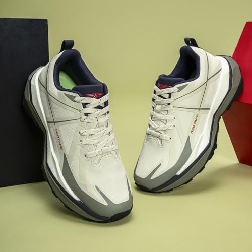Image of Red Tape Men's Sneakers Off White Olive Mesh TPU Round Toe Lace-Up