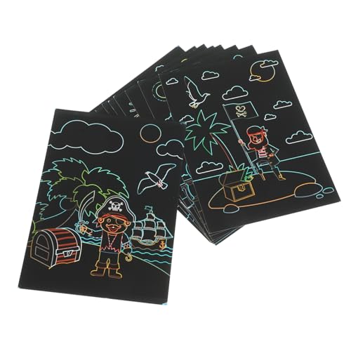 Hemobllo para Rascar Infantil con Diseño Pirata Manualidades DIY Interactivas para Material Divertido para Oficina y Desarrollo de Inteligencia