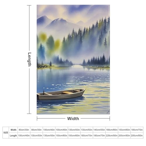 Couverture en flanelle douce et durable imprimé lac pour lit