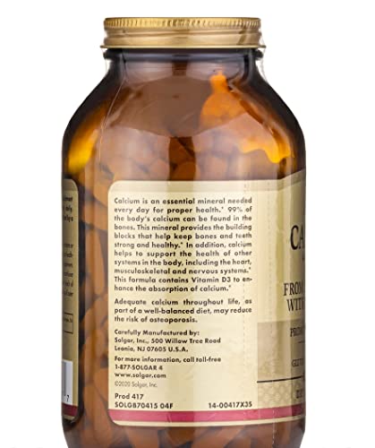 Solgar, Calcium "600", From Oyster Shell With Vitamin D3, 240 Tablets - 2Pc #TOP4