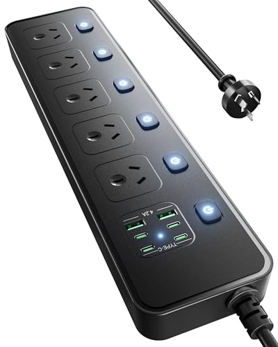 Zumist Power Board Individual Switch - 3250W Power Strip with 5 A...
