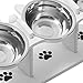 Leefasy Elevated Cat Bowls Indoor Cats Pet Bowls Tilted Food Water Feeders Drinking with Detachable Stand Raised Food Feeding Raised