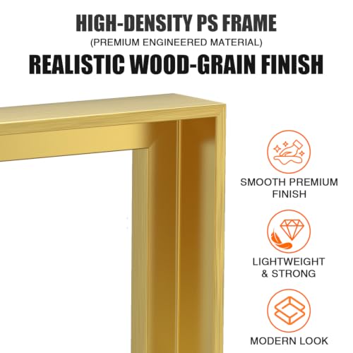 Image of Texas Art 20x32 Canvas Floater Frame, 1.25 inch Deep Wood Grain Texture Floating Picture Frame for Gallery Wrapped Canvas, Champagne Gold Modern Wall Decor for Home & Office, Fathers Gifts