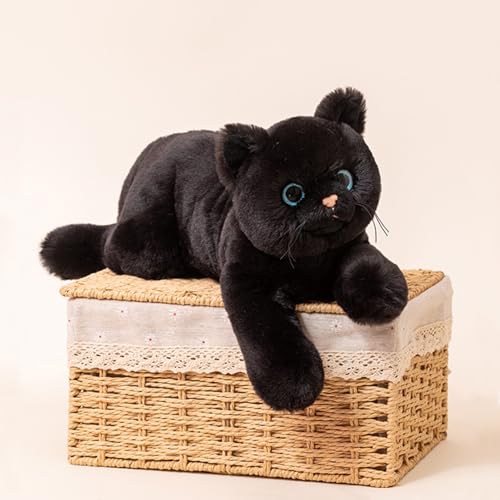 Image of PEACH CAT Black Cat Plush Cute Kitten Stuffed Animal Soft Plushies Toy Pillow Gifts for Kids 17.7 inch