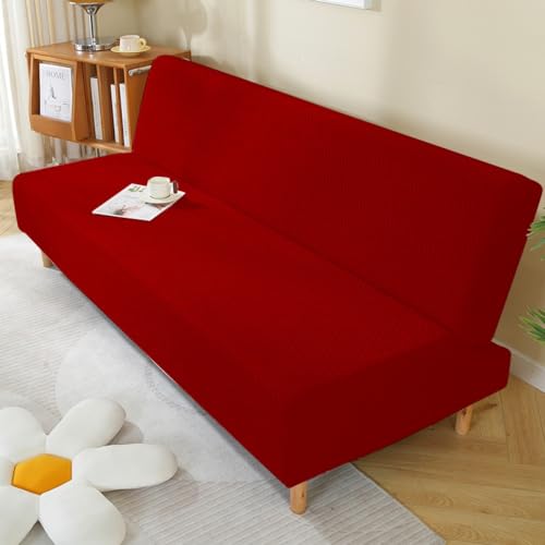 Housse de canapé extensible jacquard bordeaux protège canapé clic clac