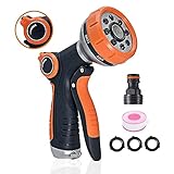 Garden Hose Nozzle Heavy Duty with Water Volume Control Valve, High Pressure Metal Water Hose Nozzle