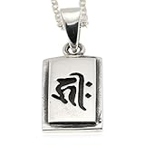 [石輝] 梵字 シルバー925 ペンダント ネックレス プレート メンズ キリーク 千手観世音菩薩 阿弥陀如来 子戌亥生まれ [695_1svn]
