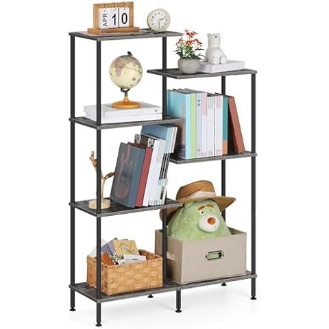 BTY 6 Tier Solid Wood Bookshelf Organizer Cover