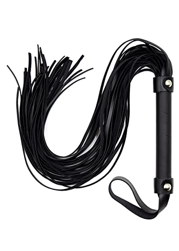 MALINERO Black Whip, Riding Whip, Leather Whip, Whip for Couples, Horse Whip Leather