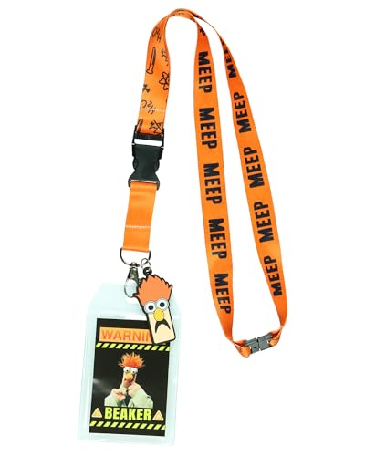 The Muppets Beaker High Clearance Lanyard with Clear ID Badge Holder and 2' Rubber Beaker Charm