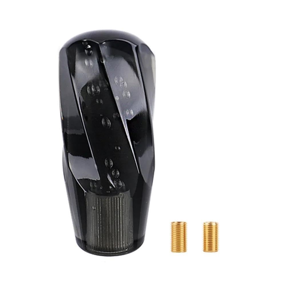 HYASDBWE Car Accessories 10cm Car Transparent Crystal Bubble MT Gear Shift Knob Shifter Lever Universal Gear Shifter Parts(Black)