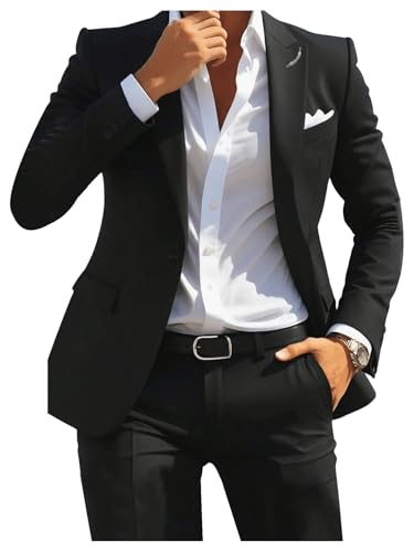SOLY HUX Men's Blazer Sport Coats Single Button Casual Business Work Suit Jacket
