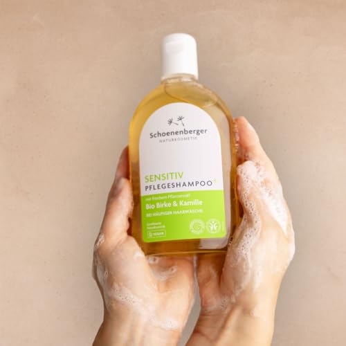 Schoenenberger Pflegeshampoo+ Sensitiv – für empfindliche, irritierte Kopfhaut, mit Bio-Pflanzensaft Birke und Kamillenextrakt, zertifizierte vegane Naturkosmetik, 250 ml