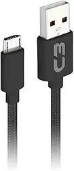 Cabo USB-Micro USB C3PLUS CB-M21BK 2M Preto - Compatível com Android USB-Micro Corrente 2A