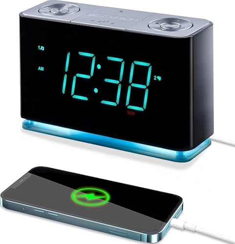 Emerson Smartset Alarm Clock Radio with Bluetooth Speaker with USB Port for i Phone/i Pad/i