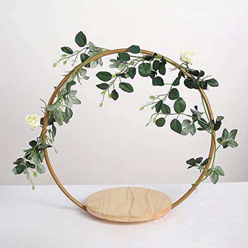 Balsa Circle CAKE_STND_HOPRD01_S_GOLD@001 Gold 20-Inch Geometric Round Wood With Metal Arch Cake Display Stand Wedding Party Events Reception Decorations Supplies thumb #5