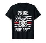 Price Utah Fire Department Thin Red Line Fireman T-Shirt