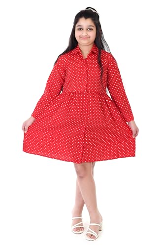 NIMOES Polka Dot Print Flared Dress for Girls Kids NIMOES Polka Dot Print Flared Dress for Girls Kids