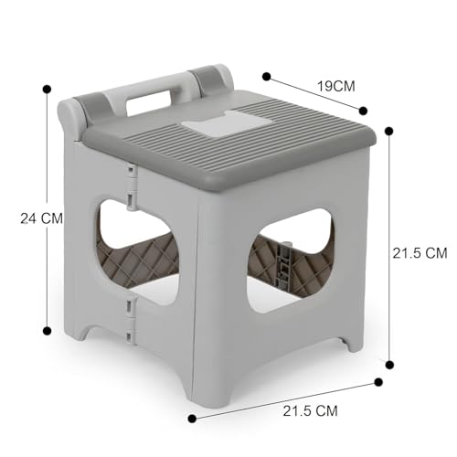 Image of SEVIA Mini Folding Stool with Carrying Handle Collapsible Heavy Duty Plastic Portable Stool for Kids & Adults Lightweight Outdoor Chair for Home, Kitchen, Bathroom, Garden & Outdoor
