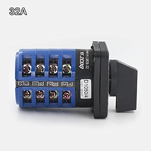 Changeover Selector Switch 32A 3- Position 4 Pole 16 Screw Terminals Universal Rotary Cam Selector