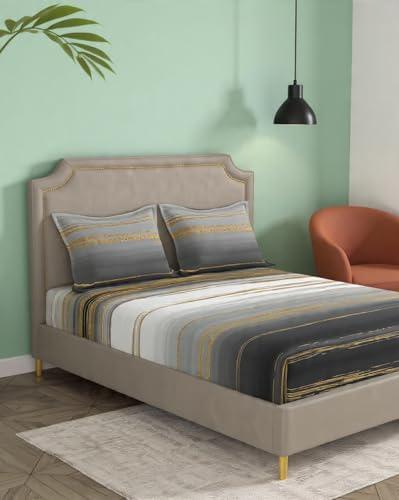 Image of Portico New York Super King Size Flat Bedsheet with 2 Pillow Covers Facets (Multicolor 1)