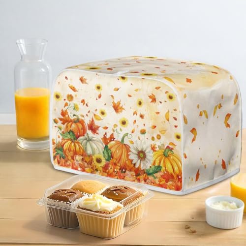 Image of Autumn Pumpkin 4 Slice Toaster Cover Fall Decor