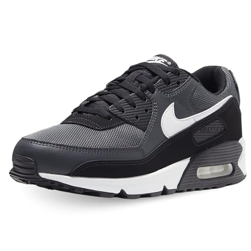 Nike Men's Air Max 90Sneaker, Iron Grey White Dk Smoke Grey Black, 10 US - image 1