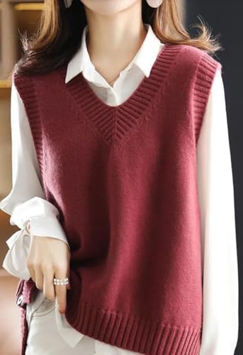 Womens Knit Sleeveless V Neck Sweater Vest 2024 Knitwear Tank4