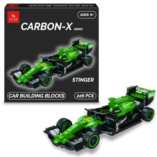 Image of F1 Racing Car Building Blocks Set - 225+ Pieces Toy Car Construction Kit for Kids 6+ & Adults | Build 8 Unique Formula Race Cars | STEM Educational, Birthday Gift Toy (Stinger)