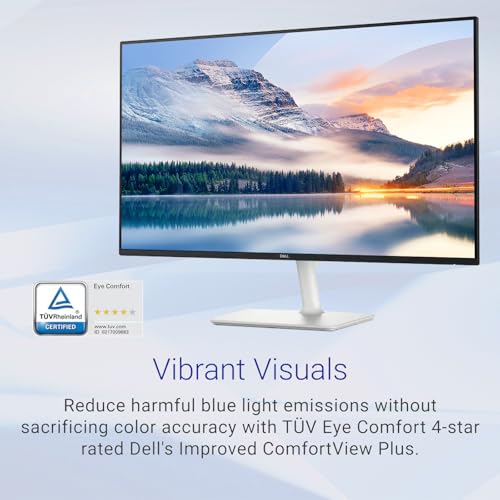 Image of Dell 24 inch IPS FHD Computer Monitor, 100Hz Refresh Rate, Integrated Dual 5W Speakers, 99% sRGB Color Gamut, 1500:1 Contrast Ratio, 2 x HDMI Ports, Ultra-Thin Bezel, Ash White