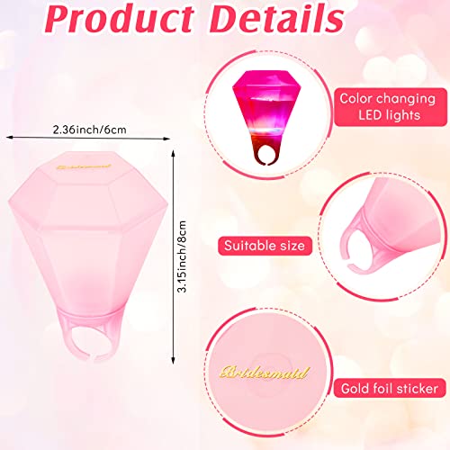 Tessco 16 Pcs Light Up Wedding Ring Shot Glass Led Plastic Flash Ring Shot Glasses For Wedding Bachelorette Party Supplies And 16 Pcs Vinyl Art Decals Gold Bride Bridesmaid Stickers #TOP3