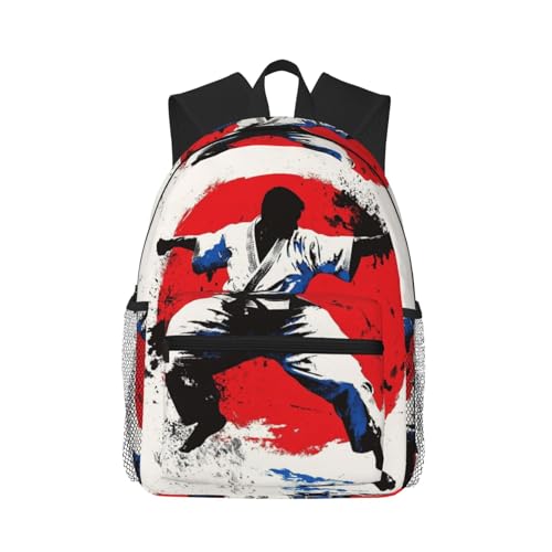 Travel Backpack for Women Men Carry On Backpack Taekwondo Design Laptop Bag Lightweight Casual Daypack