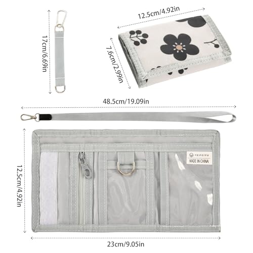 GuoChe Boys Trifold Outdoor Sports Wallet for Kids Wallets Credit ID Card Slim Small Coin Purses Black Flowers3