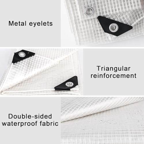 Lona de PVC transparente resistente de 2x3 m con ojales para proteger el jardín 4