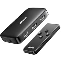 UGREEN HDMI Switch 4K 3 in 1 out, Switcher UHD 3D, Splitter 4K Compatibile con Telecomando Supporta...