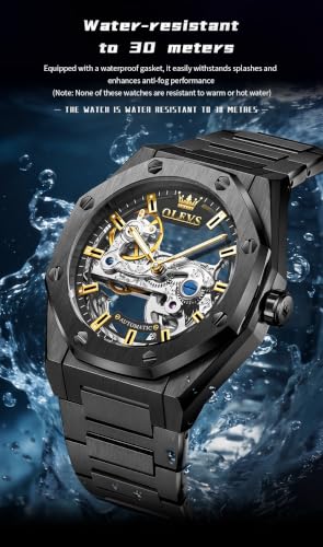 Image of OLEVS Automatic Watch for Men Self Winding Mechanical Luxury Business Stainless Steel Multi Calendar Waterproof Luminous Wrist Watches
