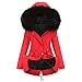 Winterkleider Damen Damenverdickter Mantel Plus Größe warm Trend Winter-Fleece-Linear-Kapuziner-Schneemarat-Jacke Außenbekleidung mit Fleecejacke Damen Dicke Mantel Pulloverjacke Parka Mäntel