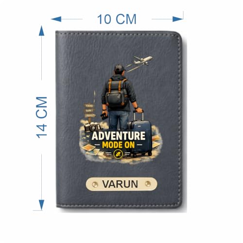 Image of Customized Couple Printed Passport Cover Gift Set 2 Pcs | Personalised Leather Travel Gift for Husband Wife, Boyfriend Girlfriend | Customised Valentine's Day Gift Set (Design 3)