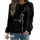 Godom Lässiger Hoodie-Pullover für Damen, bedrucktes Sweatshirt mit Langen Ärmeln & Damen Meine Rechnung Anzeigen Mein Konto Meine Bestellungen Aktuell T-Shirt Damen Sexy Oberteil Tiefer V-Ausschnitt
