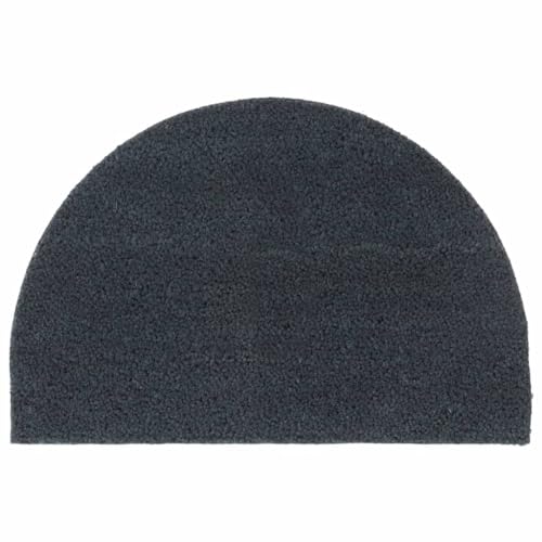 vidaXL Tapis de Porte, Paillasson Antidérapant, Tapis de Sol Entrée Jardin, Moderne, Gris Foncé Demi-Rond 40x60 cm Fibre de Coco Touffeté