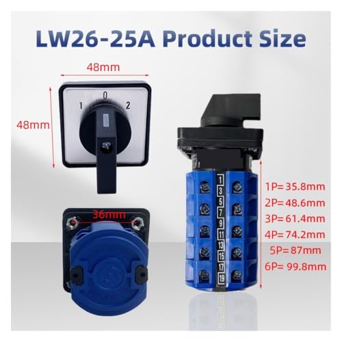 Interruptor de transferencia LW26-25A de control doble y rotación con 24 terminales 4