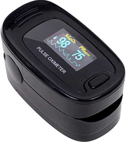 CONTEC CMS50NA Pulse Oximeter Fingertip Blood Oxygen Saturation Monitor SpO2 and PR Value Waveform Blood Oxygen Neck/Wrist Corda, Black